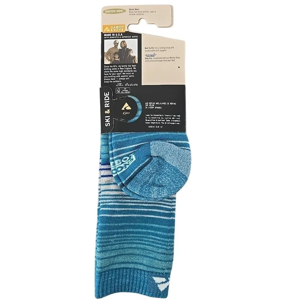 Cabot and Sons NWT  Ski & Ride Women Socks 64%‎ Merino Wool 1 Pair